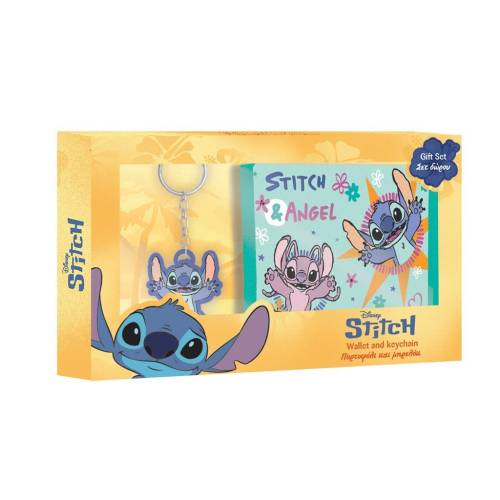 Vamos - STITCH & ANGEL - Set of Wallet + Keyring - 2 Pc.