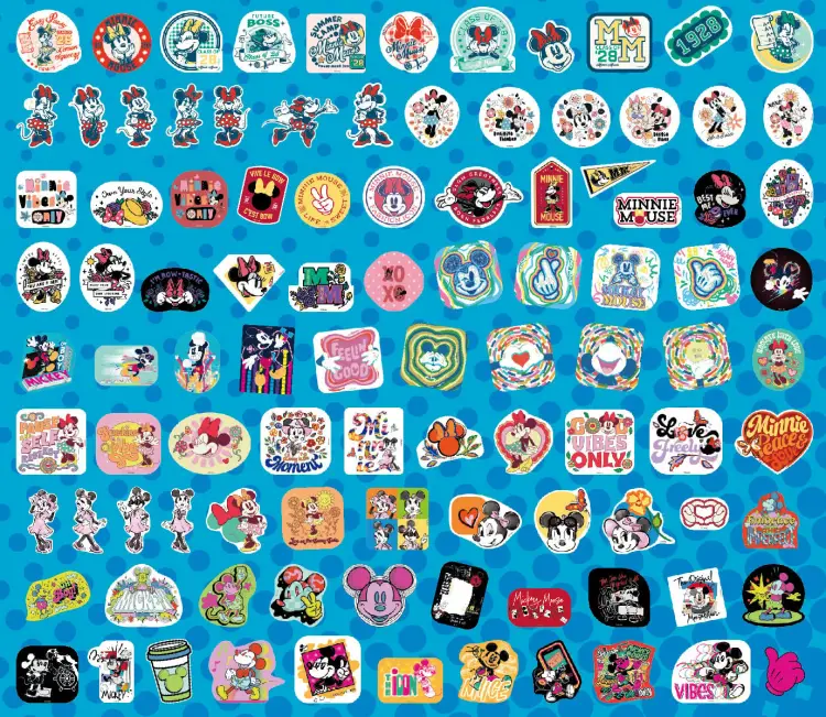 Monogram - MICKEY & MINNIE - 100 stickers set (Display of 20)