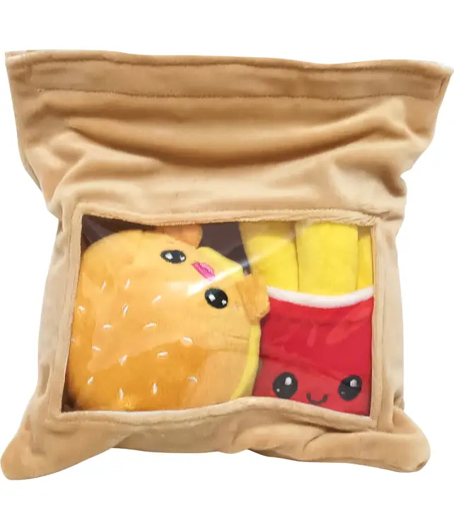 Joy Toy - YUMMIES - Burger & French fries - 2 plush 15cm in plush bag 21x21cm