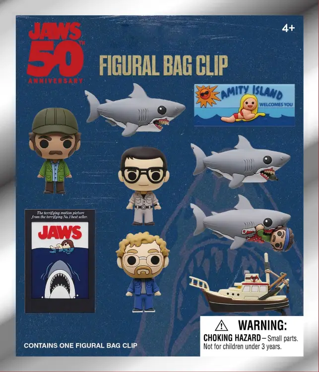 Monogram - JAWS 50TH ANNIVERSARY - Series 1 - 3D Foam Bag Clip (Display 24 Pcs)