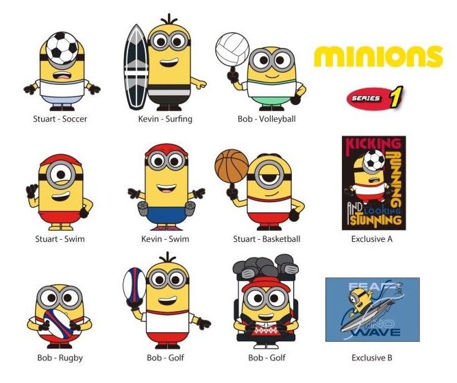 Monogram - MINIONS SPORTS - Series 1 - 3D Foam Bag Clip (Display 24 Pcs)