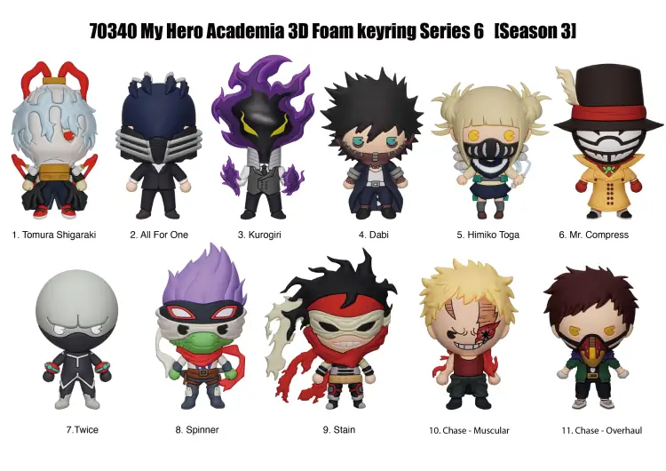Monogram - MY HERO ACADEMIA - Series 6 - 3D Foam Bag Clip (Display 24 Pcs)