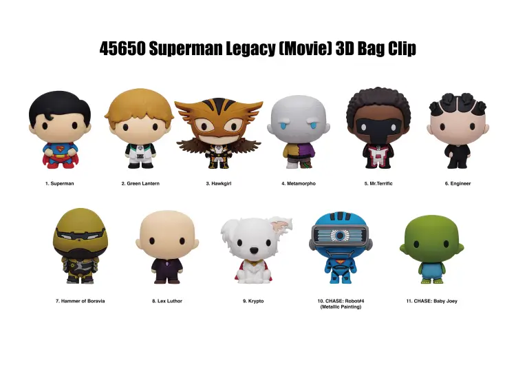 Monogram - SUPERMAN LEGACY - Series 1 - 3D Foam Bag Clip (Display 24 Pcs)
