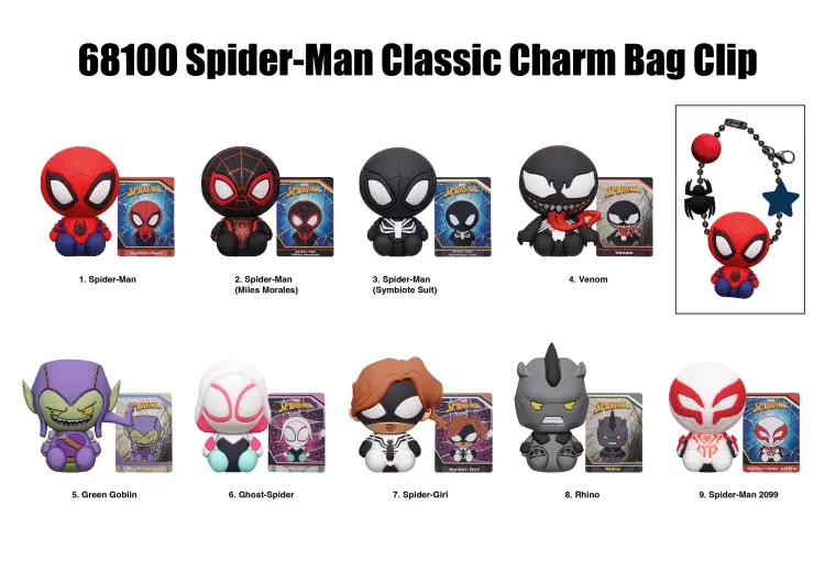 Monogram - SPIDER-MAN - Charm Bag Clip (Display 24 Pcs)