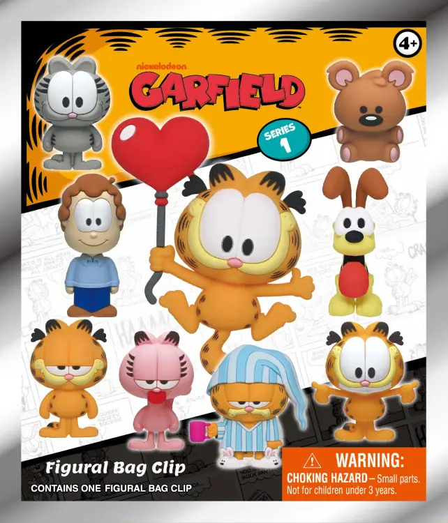 Monogram - GARFIELD - Series 1 - 3D Foam Bag Clip (Display 24 Pcs)
