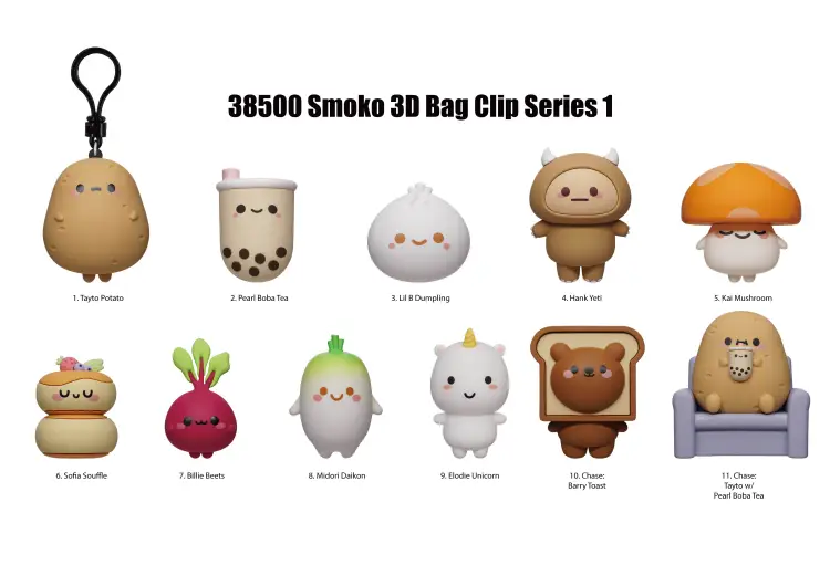 Monogram - SMOKO - Series 1 - 3D Foam Bag Clip (Display 24 Pcs)