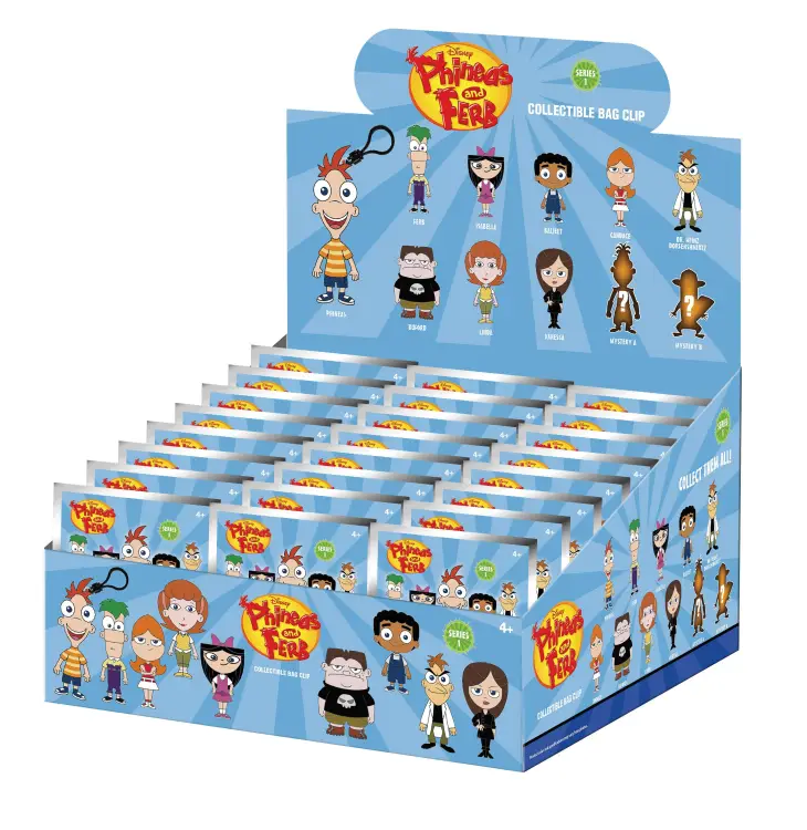 Monogram - PHINEAS & FERB - Series 1 - 3D Foam Bag Clip (Display 24 Pcs)