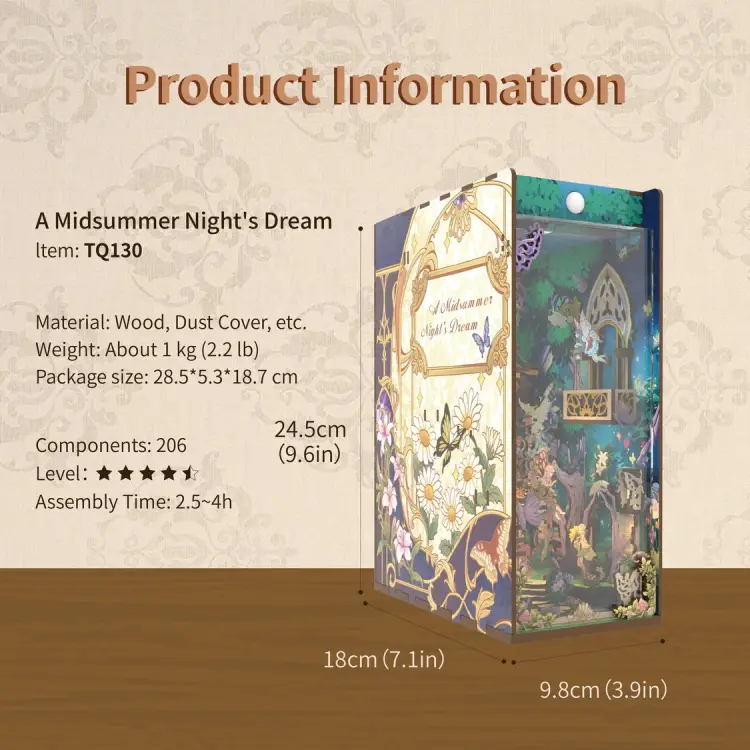 Tonecheer - BOOK NOOK KIT - DIY- A Midsummer Night's dream - 206pcs + LED Light