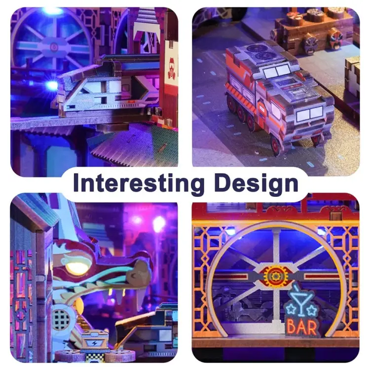 Tonecheer - BOOK NOOK KIT - DIY- Cyber City - 284pcs + LED Light