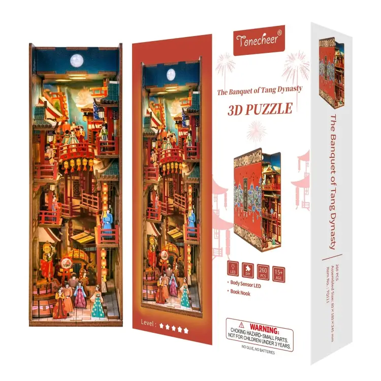 Tonecheer - BOOK NOOK KIT - DIY- The banquet of Tang Dynasty - 260pcs + LED Light