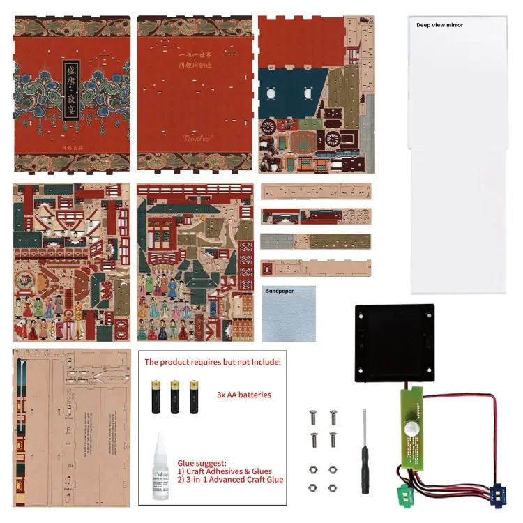 Tonecheer - BOOK NOOK KIT - DIY- The banquet of Tang Dynasty - 260pcs + LED Light