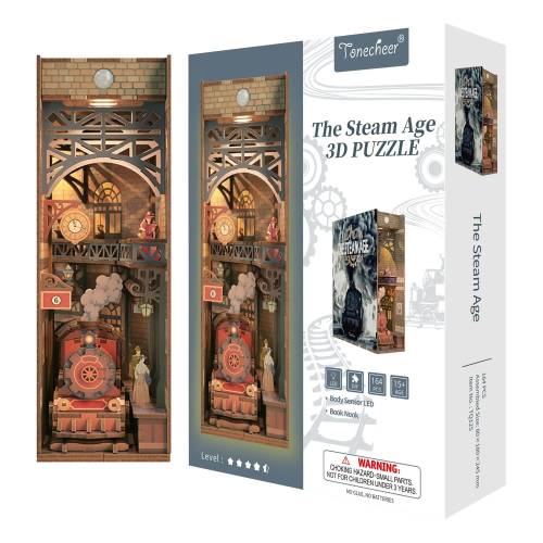 Tonecheer - BOOK NOOK KIT - DIY- The steam age - 164pcs + LED Light