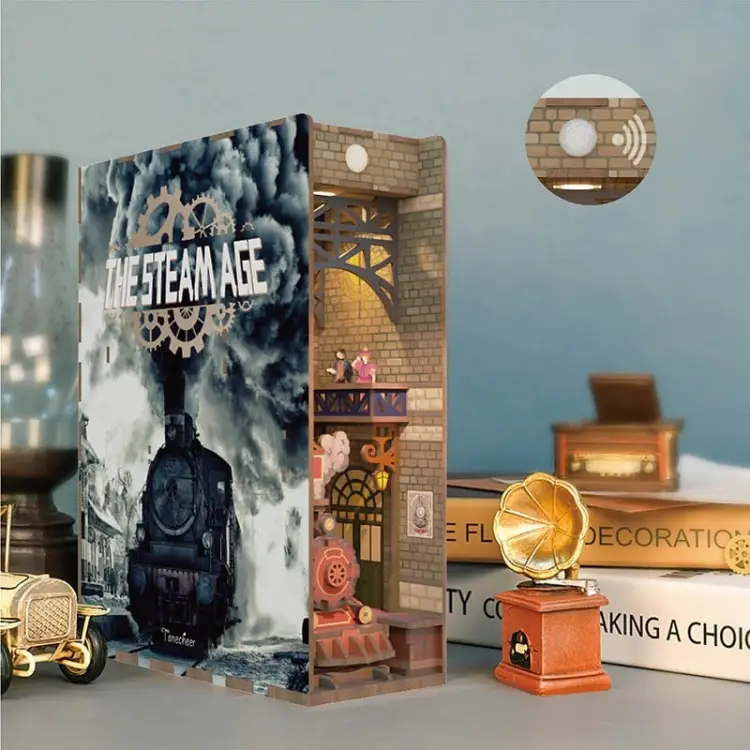 Tonecheer - BOOK NOOK KIT - DIY- The steam age - 164pcs + LED Light