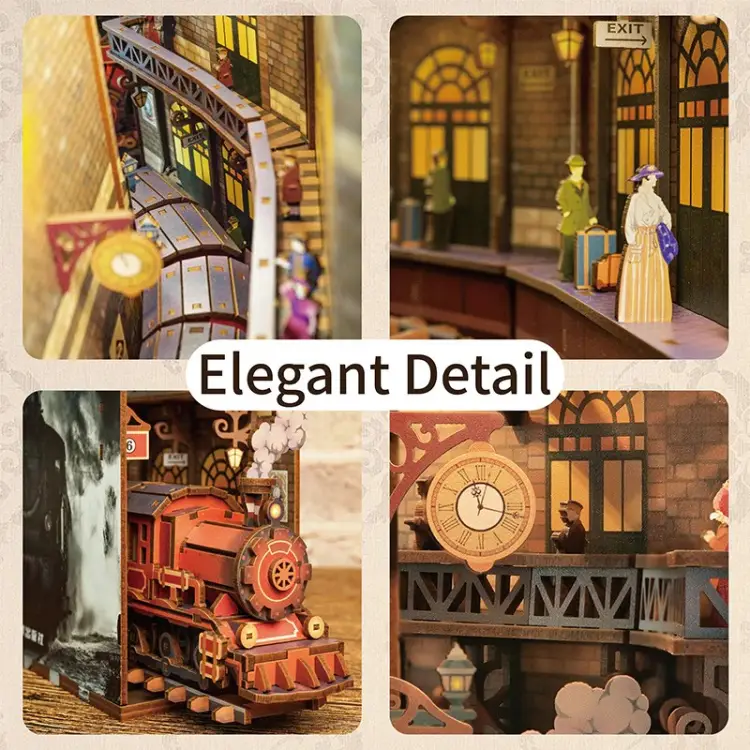 Tonecheer - BOOK NOOK KIT - DIY- The steam age - 164pcs + LED Light