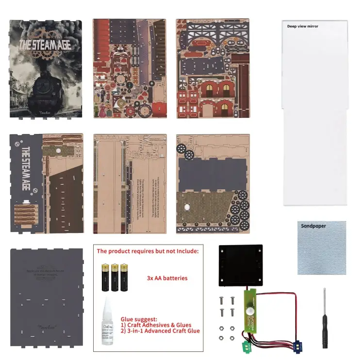 Tonecheer - BOOK NOOK KIT - DIY- The steam age - 164pcs + LED Light