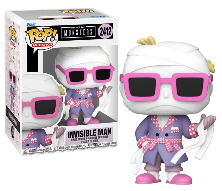 Funko - UNIVERSAL MONSTERS - POP Movies N° 2412 - Invisible Man with Chase