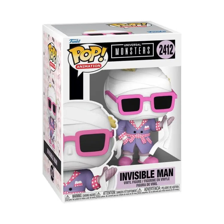 Funko - UNIVERSAL MONSTERS - POP Movies N° 2412 - Invisible Man with Chase