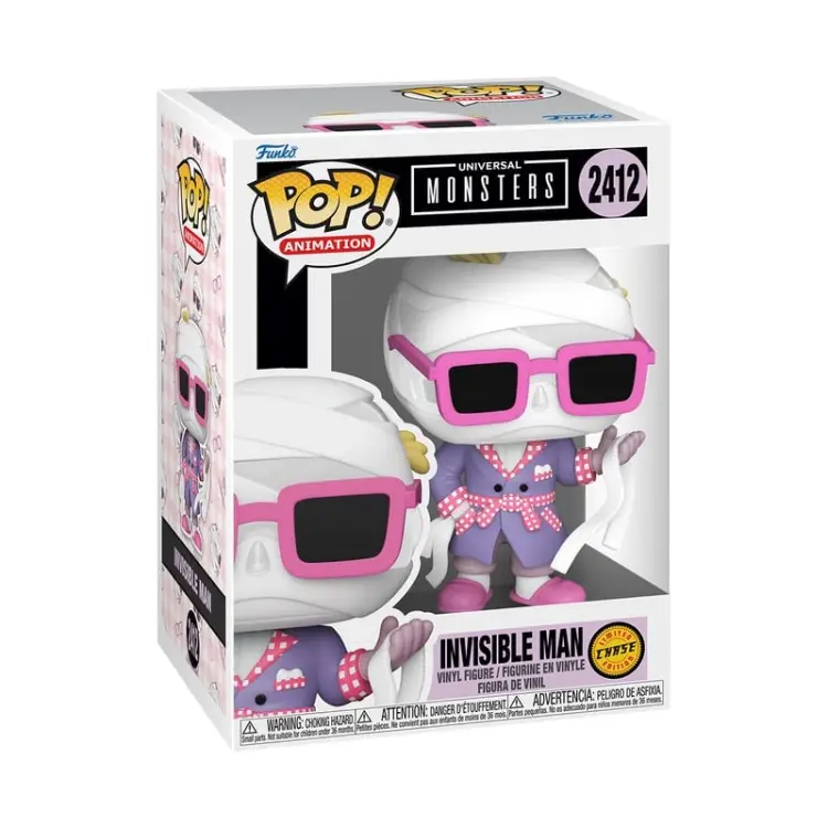 Funko - UNIVERSAL MONSTERS - POP Movies N° 2412 - Invisible Man with Chase