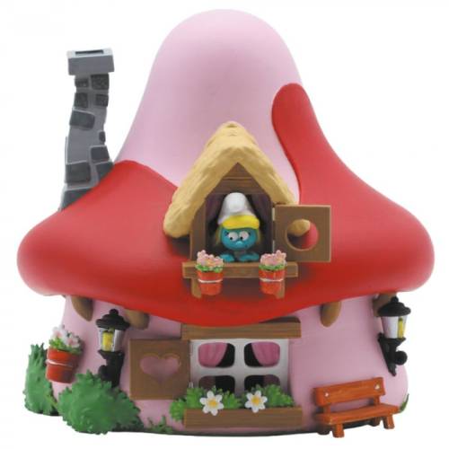 Plastoy - THE SMURFS - Smurfette Mushroom house - Money Box PVC 15cm