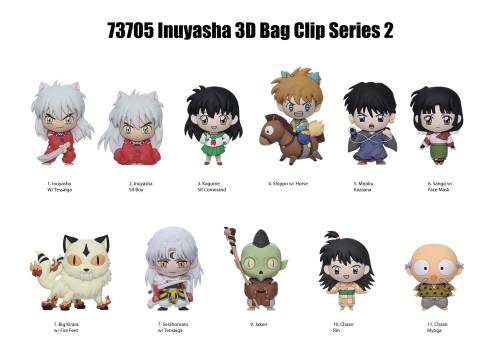 Monogram - INUYASHA (25TH ANNIV.) - Series 2 - 3D Foam Bag Clip (Display 24 Pcs)