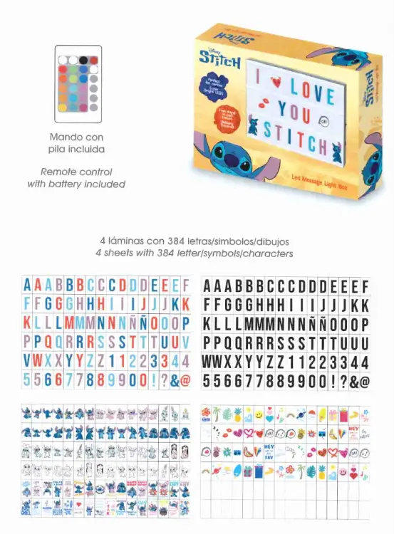 Arditex - STITCH - Message Light box with 384 letters + Remote Control