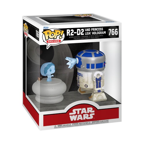 Funko - STAR WARS - POP Deluxe N° 766 - R2-D2 with Princess Leia Hologram
