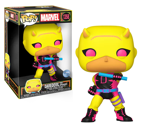 Funko - MARVEL - POP Jumbo N° 1358 - Daredevil (YLW/RD) (BLKLT)