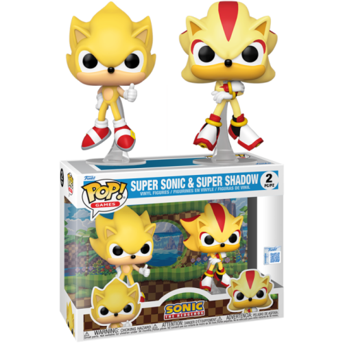 Funko POP! Sonic the Hedgehog - Super Sonic & Shadow - 2 Pack Flocked