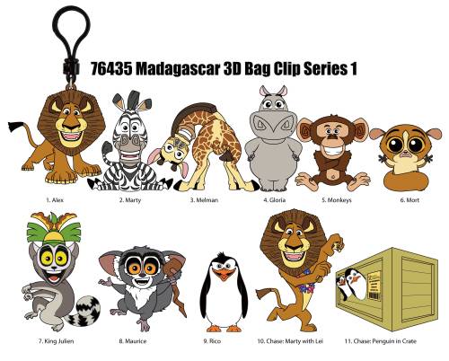 Monogram - MADAGASCAR - Series 1 - 3D Foam Bag Clip (Display 24 Pcs)