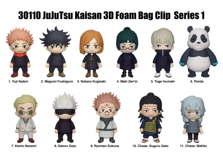 Monogram - JUJUTSU KAISEN - Series 1 - 3D Foam Bag Clip (Display 24 Pcs)