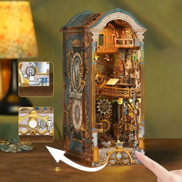 Tonecheer - BOOK NOOK KIT - DIY- Clock Tower - 430pcs + LED Light