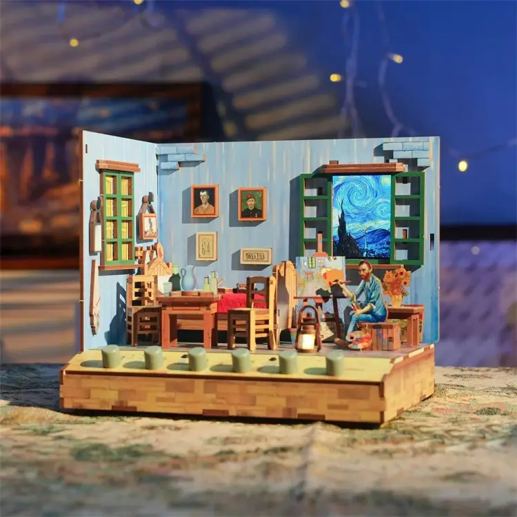 Tonecheer - BOOK NOOK KIT - DIY- Vincent's Bedroom - 143pcs + LED Light