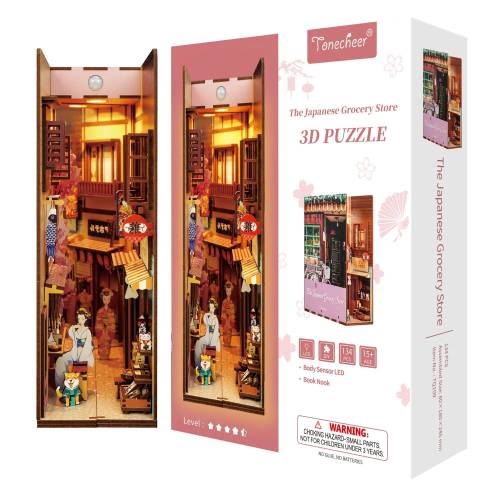 Tonecheer - BOOK NOOK KIT - DIY- Japanese Grocery Store - 134pcs + LED Light