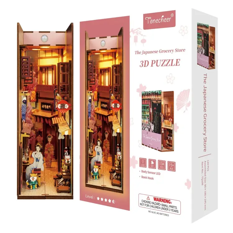 Tonecheer - BOOK NOOK KIT - DIY- Japanese Grocery Store - 134pcs + LED Light