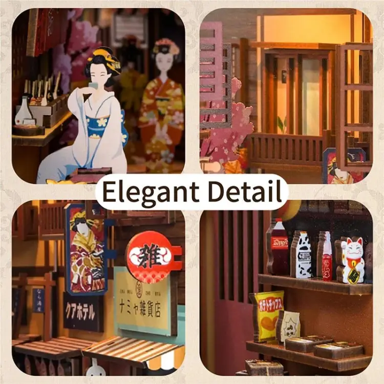 Tonecheer - BOOK NOOK KIT - DIY- Japanese Grocery Store - 134pcs + LED Light