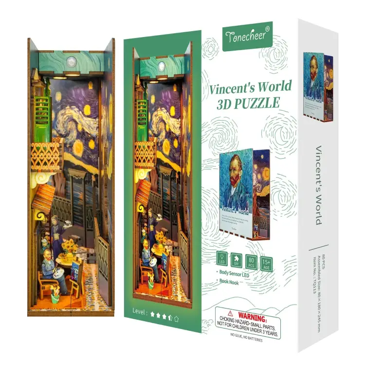 Tonecheer - BOOK NOOK KIT - DIY- Vincent's World - 80pcs + LED Light