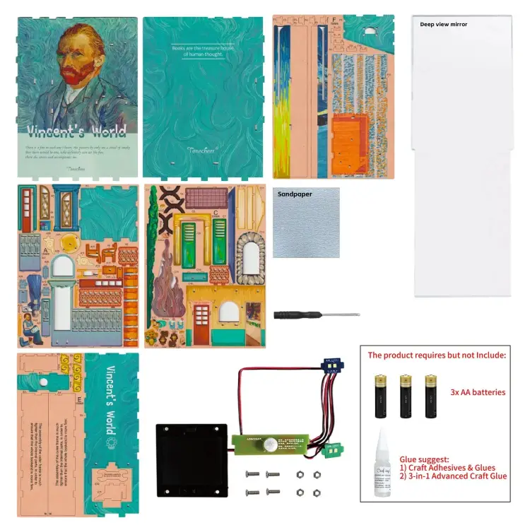Tonecheer - BOOK NOOK KIT - DIY- Vincent's World - 80pcs + LED Light