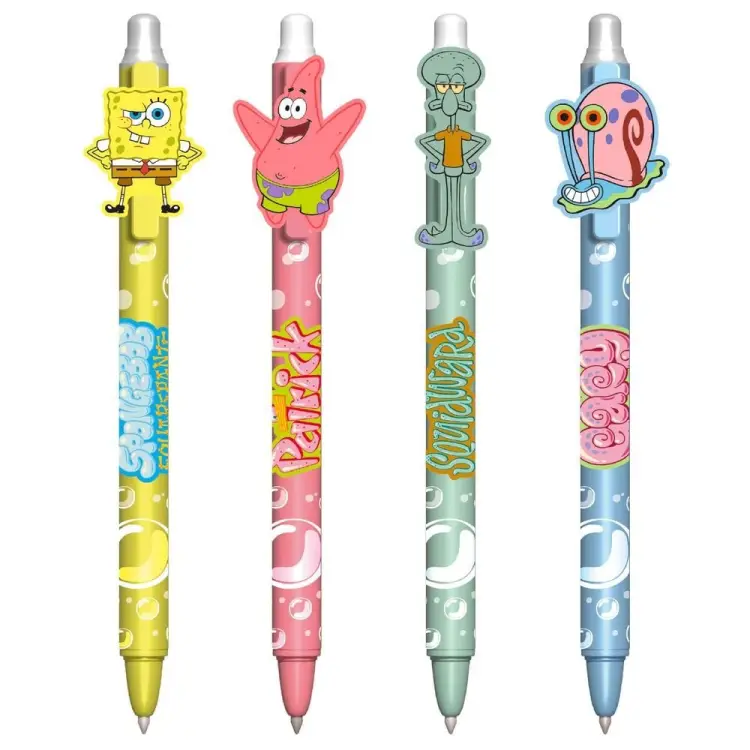 Pyramid - SPONGEBOB SQUARE PANTS  - 4 Head Topper Erasable Gel Pens