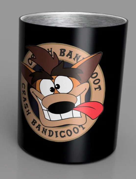 CRASH BANDICOOT - Kubek stalowy 350 ml - Czarny Crash