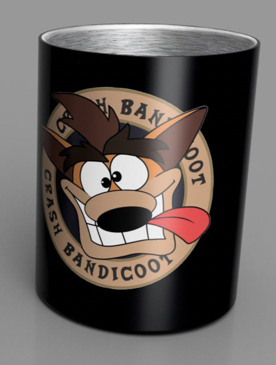 CRASH BANDICOOT - Kubek stalowy 350 ml - Czarny Crash