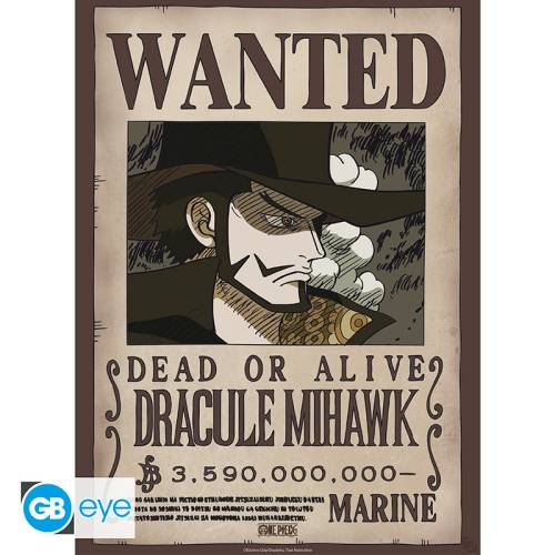 ONE PIECE - Wanted Mihawk & Crocodile - Zestaw 2 plakatów "52x38