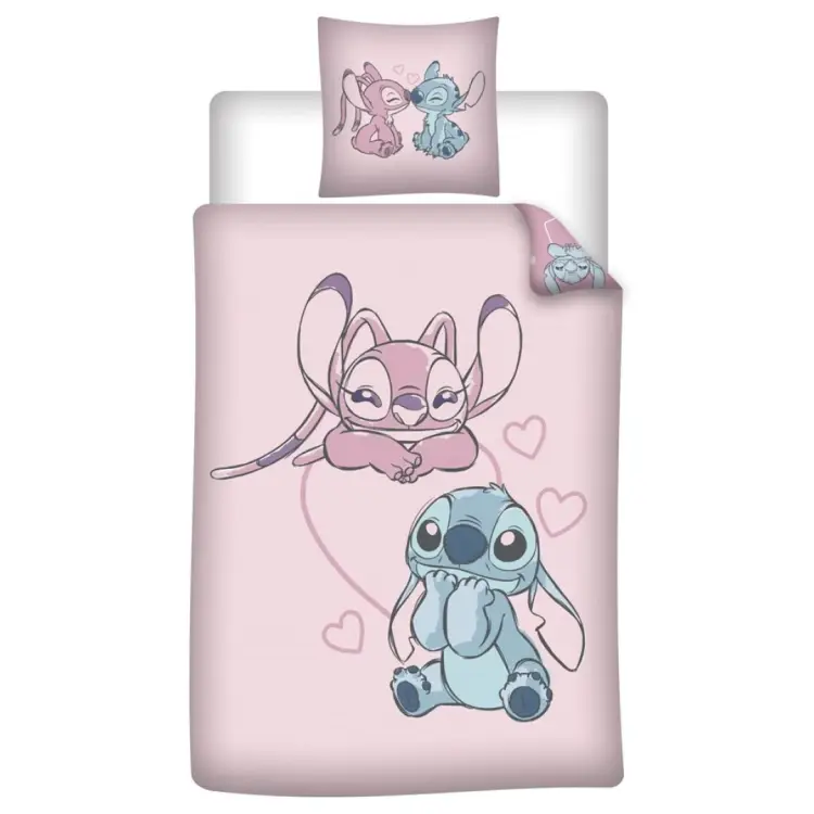AyMax - LILO & STITCH - Angel Stitch "Heart" - Duvet Cover 140x200cm + 65x65cm
