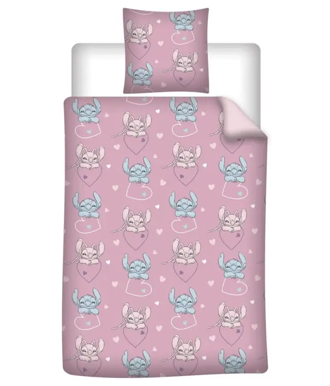 AyMax - LILO & STITCH - Angel Stitch "Heart" - Duvet Cover 140x200cm + 65x65cm