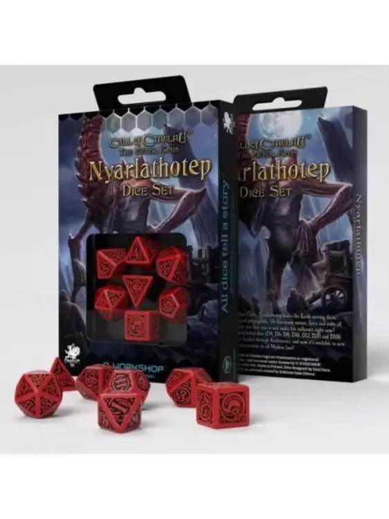 Komplet Kości Q Workshop - "Zew Cthulhu": The Outer Gods - Nyarlathotep - Czerwono-czarny