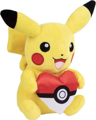 Jazware - POKEMON - Pikachu with Poke Ball Heart - Plush 20cm