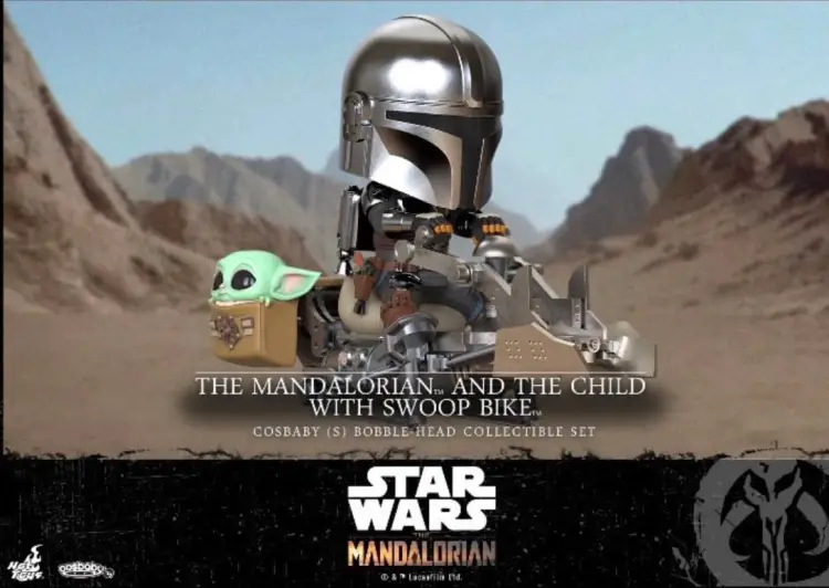 Hot Toys - STAR WARS - Cosbaby - Wave 1 - Mandalorian & the Child swoop Bike