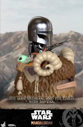 Hot Toys - STAR WARS - Cosbaby - Wave 3 - Mandalorian & Child with Bantha