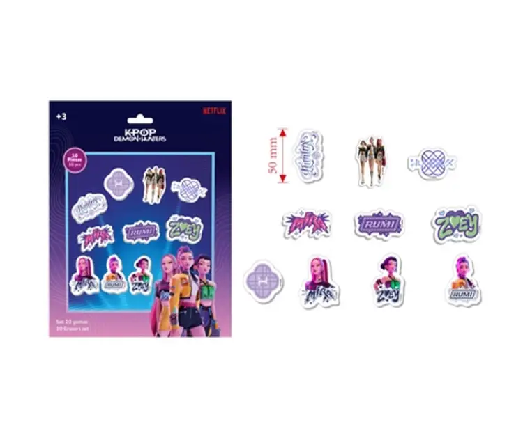 Safta - K-POP DEMON HUNTERS - Pack of 10 Erasers