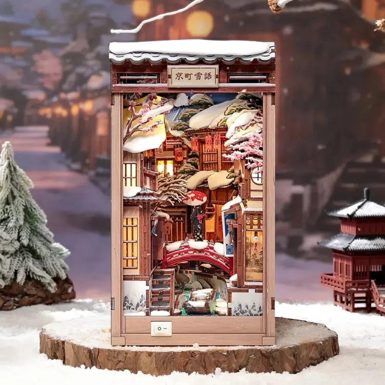 Cutebee - BOOK NOOK KIT - DIY - Kyoto Snow Whisper - 286pc + LED Light