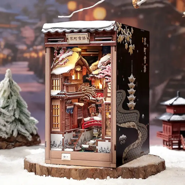 Cutebee - BOOK NOOK KIT - DIY - Kyoto Snow Whisper - 286pc + LED Light